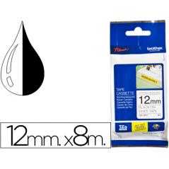 Cinta brother tze-s231 blanco-negro 12mm longitud 8 mt superadhesiva