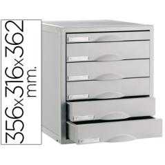 Fichero cajones de sobremesa 8206c 356x316x362 mm 6cajones color gris