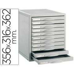 Fichero cajones de sobremesa 8211c 356x316x362 mm 11 cajones color gris