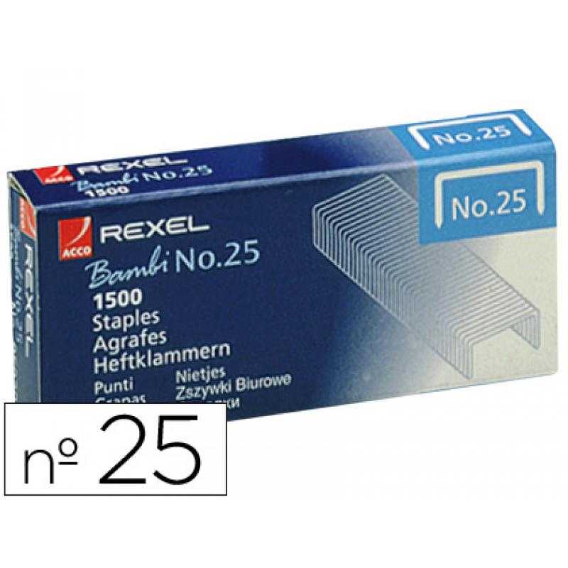 Grapas rexel n. 25 21/4 -caja de 1500
