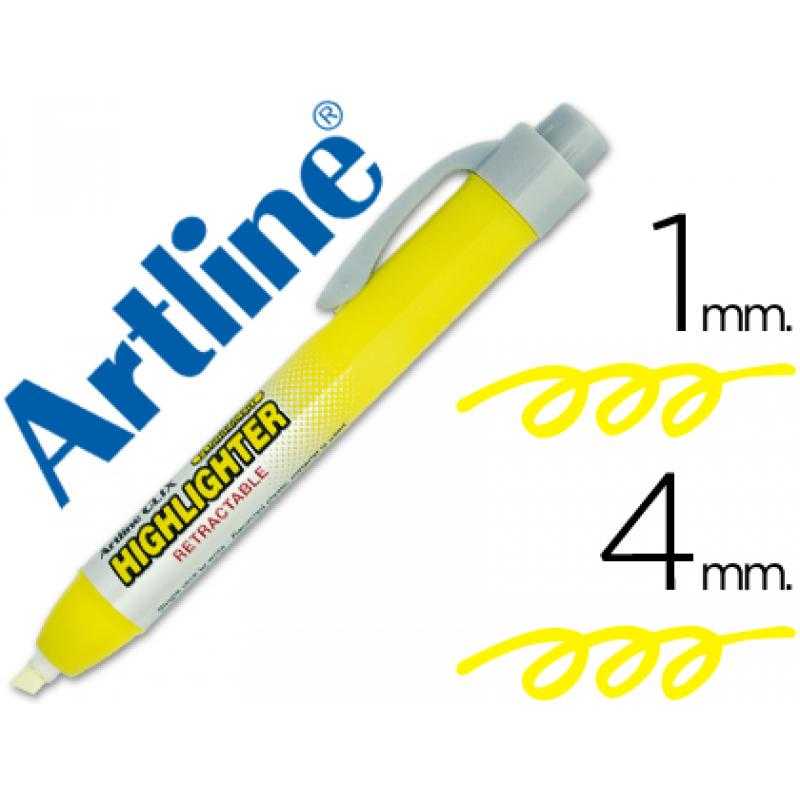 Rotulador artline clix fluorescente ek-63 amarillo punta biselada 4.00 mm