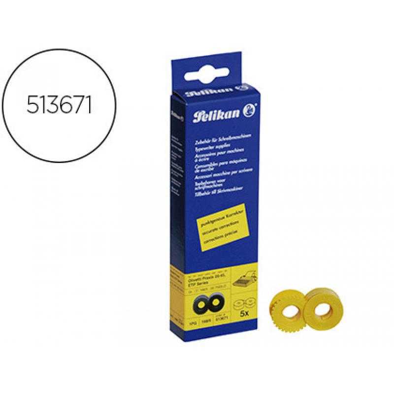 Cinta maquina pelikan para olivetti praxis 40/45 grupo 168/5 lift-off pack de 5