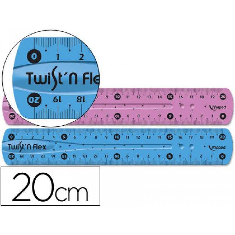 Regla maped plástico flexible de 20 cms colores surtidos