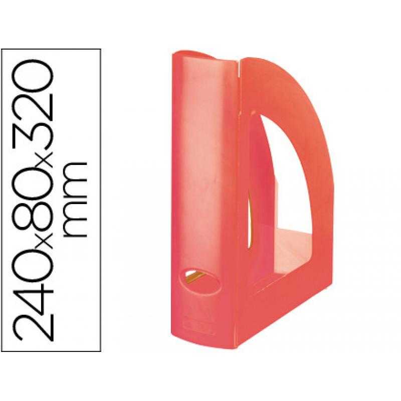 Revistero q-connect plástico rojo translucido