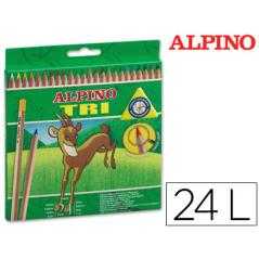Lápices de colores alpino tri estuche de 24 colores surtidos
