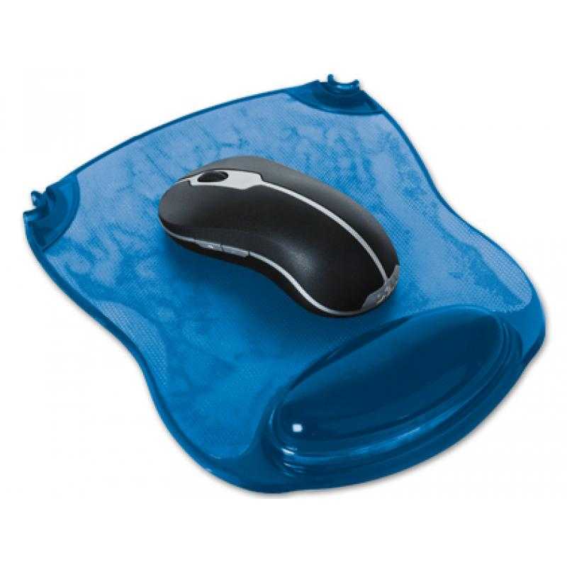 Alfombrilla para raton q-connect azul reposamuñecas de gel