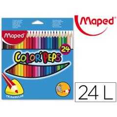 Lápices de colores maped 183224 triangulares c/ de 24