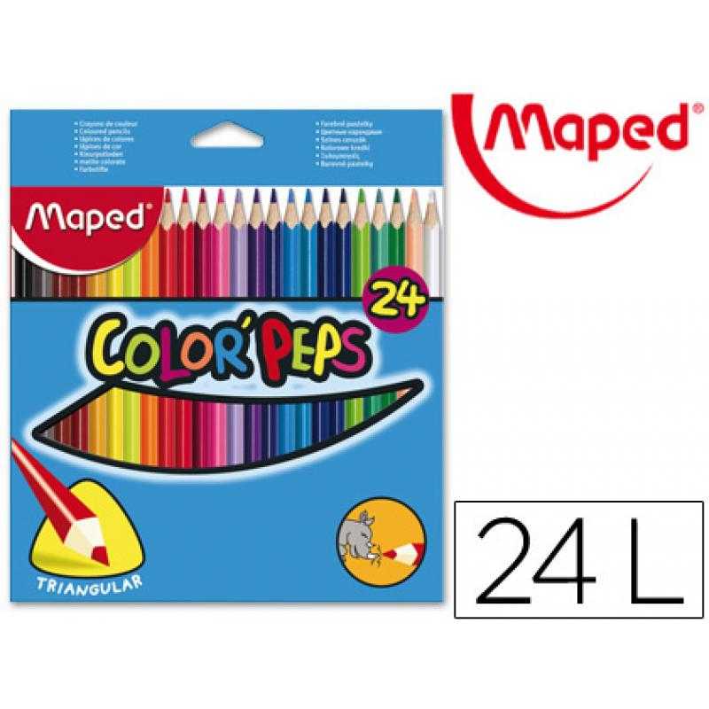 Lápices de colores maped 183224 triangulares c/ de 24