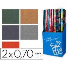 Papel fantasía colores lisos kraft rollo de 2x0,70 mt papel de 60 grs