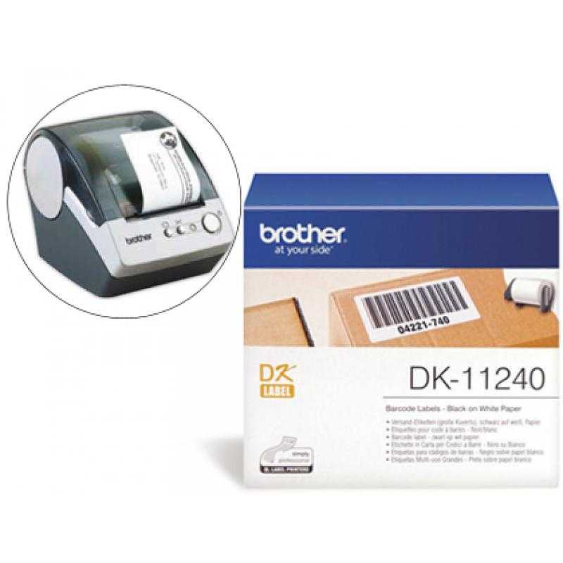 Etiqueta brother dk11240 para impresoras de etiquetas ql-multiproposito- 102x51mm 600 etiquetas-