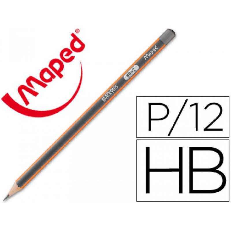 Lápices de grafito hb blackpeps maped