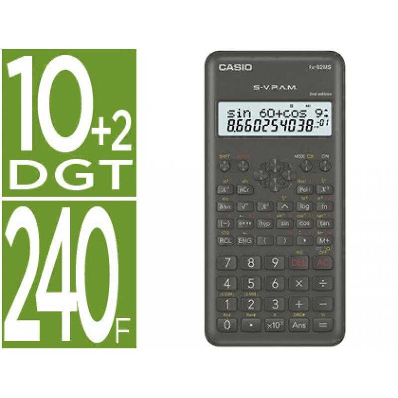 Calculadora casio fx-82 msii -cientifica -240 funciones -doble pantalla