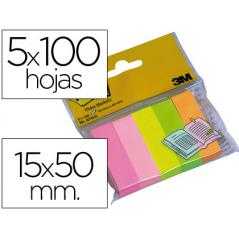Bloc de notas adhesivas quita y pon post-it 15 x 50 mm colores surtidos mininotas 670/5