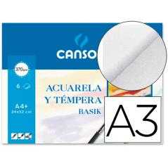 Papel acuarela basik canson din a3 370 gr pack de 6 hojas