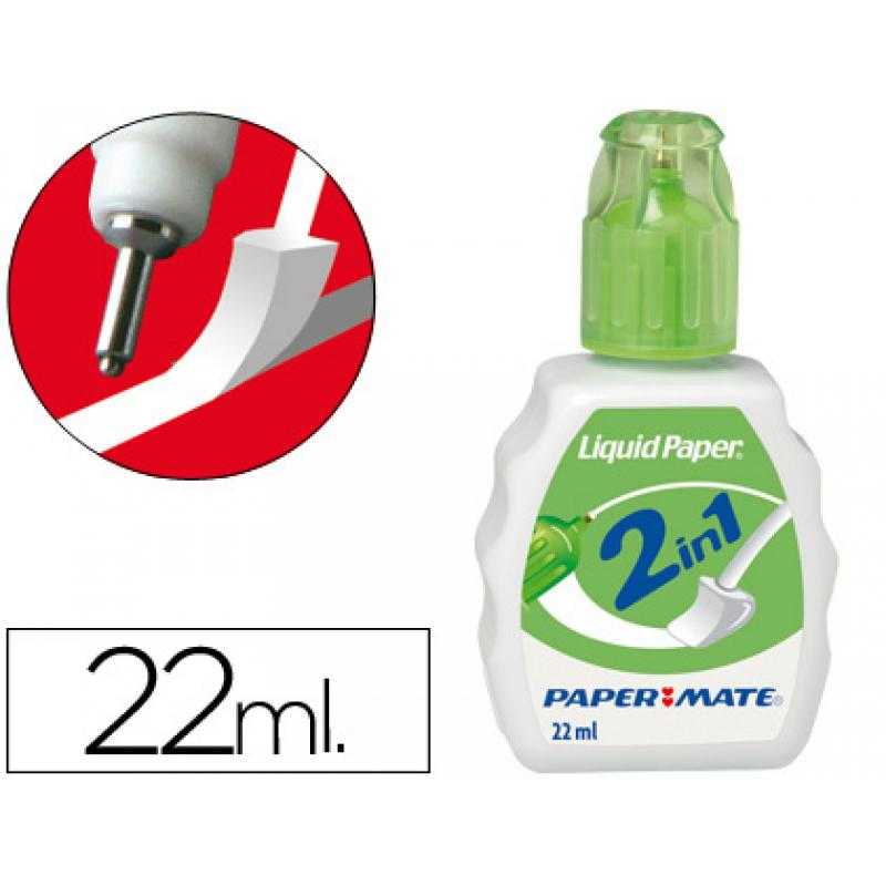 Corrector 2 en 1 papermate lápiz de punta metálica y corrector 22 ml