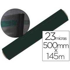 Film extensible manual bobina -ancho 500 mm. -largo 145 mt espesor 23 micras negro