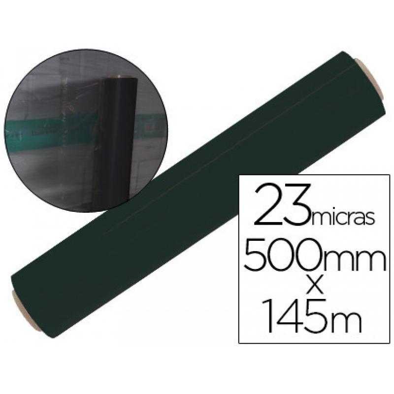 Film extensible manual bobina -ancho 500 mm. -largo 145 mt espesor 23 micras negro