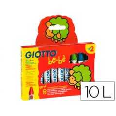 Lápices cera giotto super bebe caja de 10 colores surtidos + sacapuntas