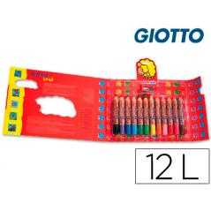 Lápices de colores giotto super bebe caja de 12 lápices colores surtidos + sacapuntas