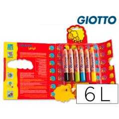 Lápices de colores giotto super bebe caja de 6 lápices colores surtidos + sacapuntas