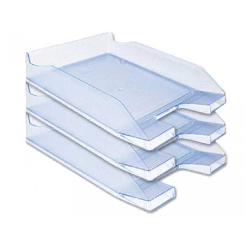 Bandeja sobremesa plástico q-connect azul claro transparente