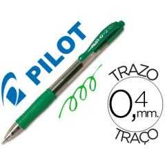 Bolígrafo pilot g-2 verde tinta gel -retráctil -sujecion de caucho
