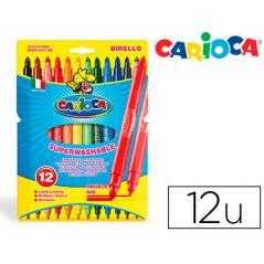 Rotulador carioca birello bipunta caja de 12 colores