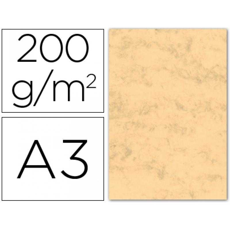 Cartulina marmoleada din a3 200 gr. ocre paquete de 100 h