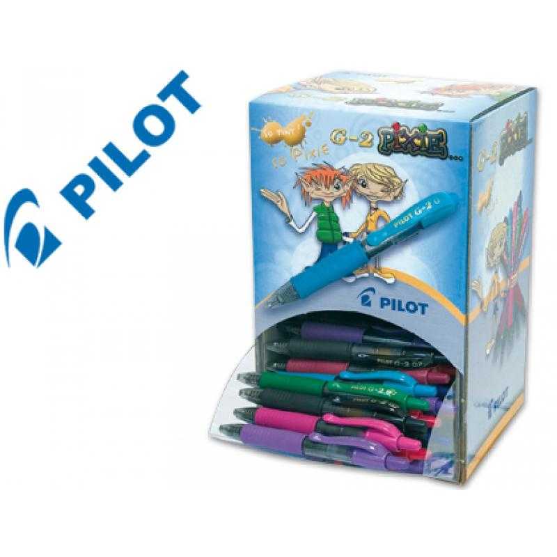 Bolígrafo pilot g-2 pixie tinta gel -retráctil -sujecion de caucho -expositor de 84 unidades