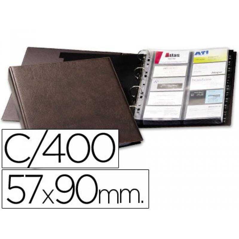 Tarjetero duraclip visifix marron 20 fundas para 400 tarjetas tamaño din a4 incluye 12 separadores