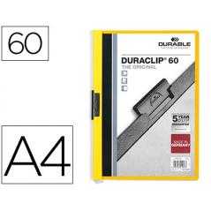 Carpeta duraclip dossier pinza lateral amarillo capacidad 60 hojas