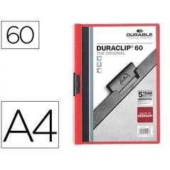 Carpeta duraclip dossier pinza lateral rojo capacidad 60 hojas