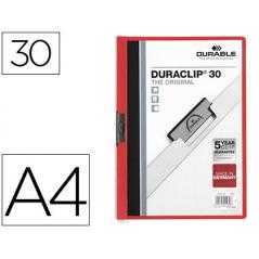 Carpeta duraclip dossier pinza lateral rojo capacidad 30 hojas