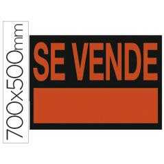 Cartel plástico "se vende" rojo fluorescente 700x500 mm
