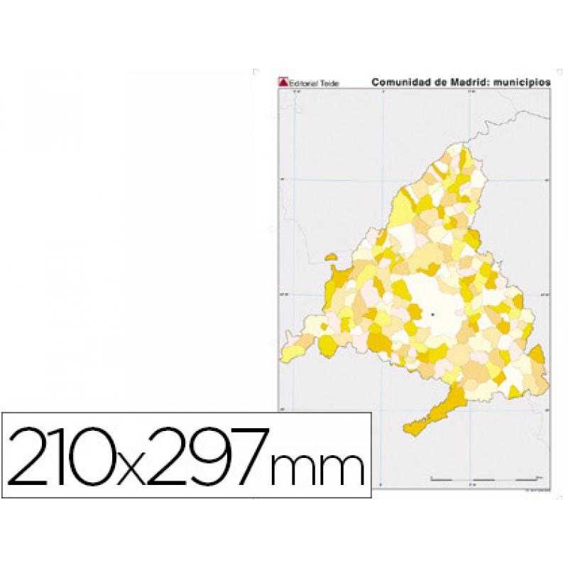 Mapa mudo color din a4 madrid politico