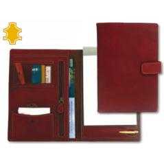 Carpeta portafolios artesania cuarto con broche piel medidas 27,5x19x3 cm.