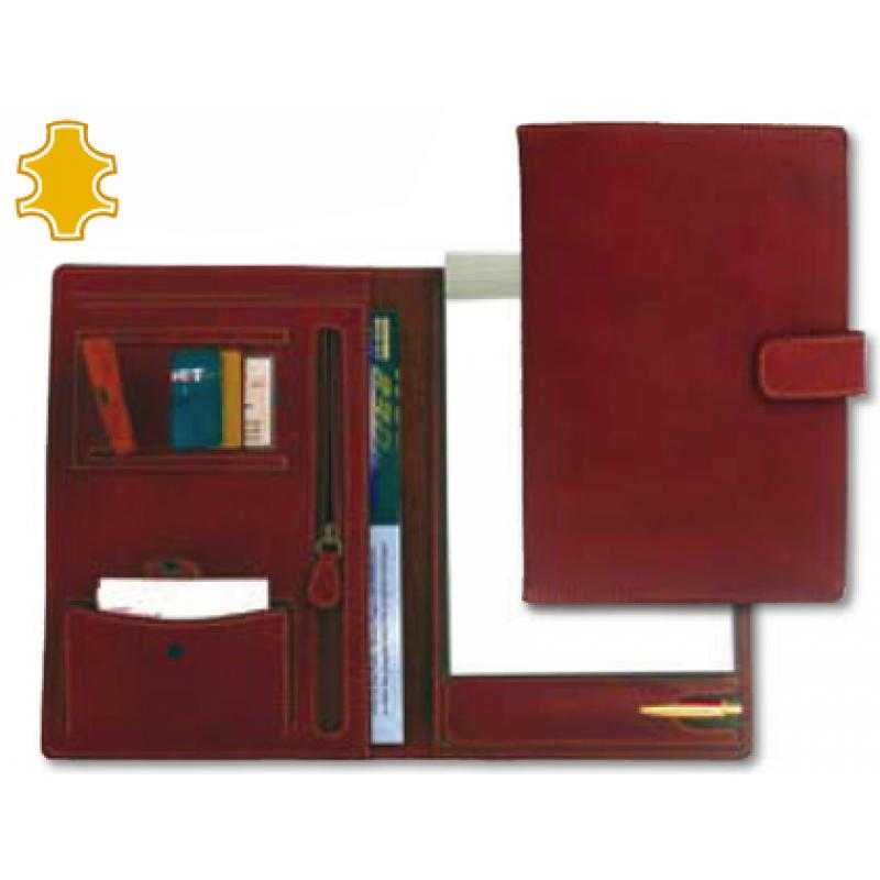 Carpeta portafolios artesania cuarto con broche piel medidas 27,5x19x3 cm.
