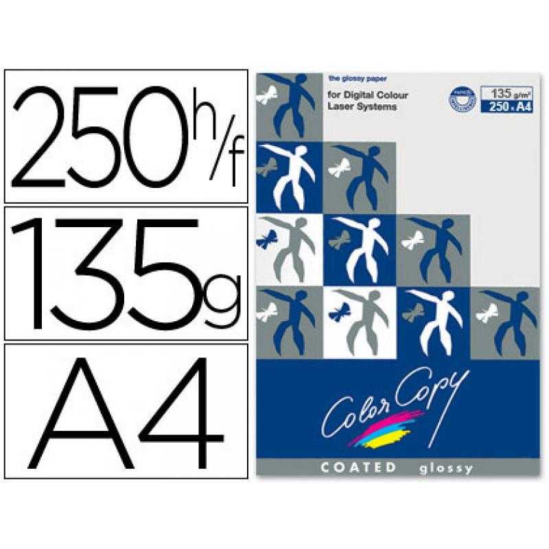 Papel fotocopiadora color copy glossy din a4 135 gramos paquete 250 hojas