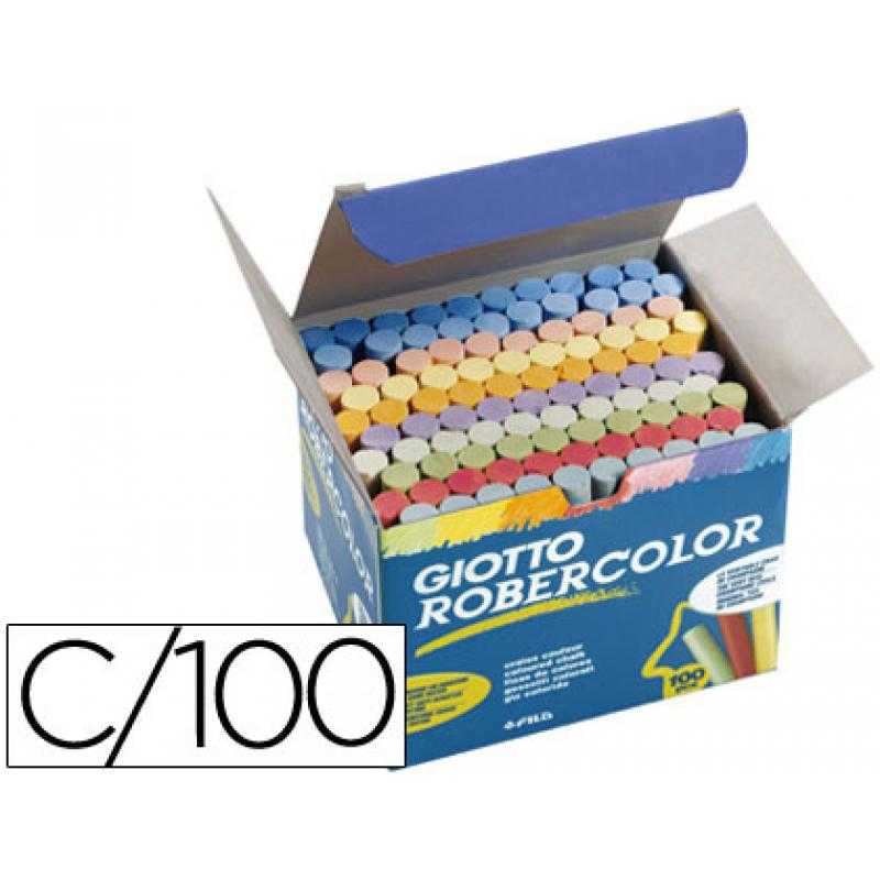 Tiza color antipolvo robercolor -caja de 100 unidades