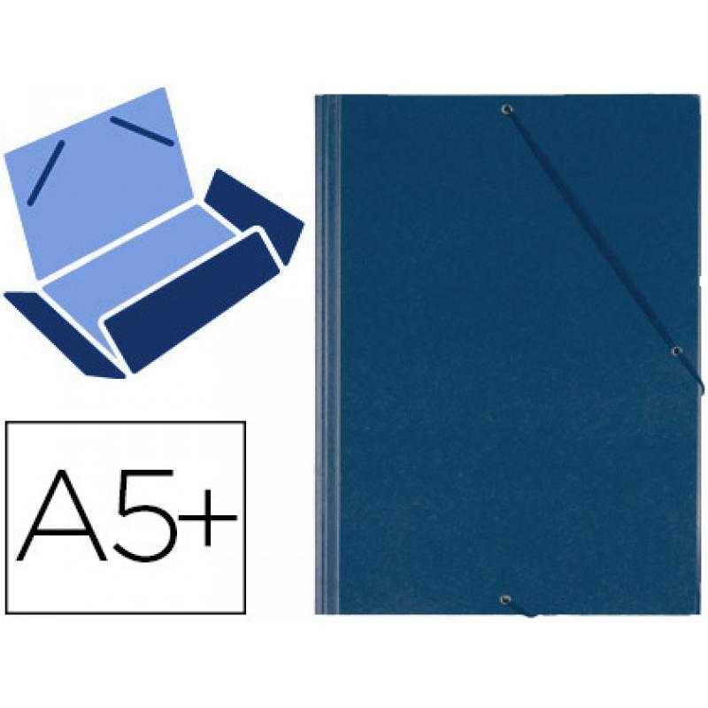Carpeta gomas solapas plástico saro cuarto azul