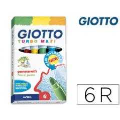 Rotulador giotto turbo-maxi caja de 6 colores lavables con punta bloqueada