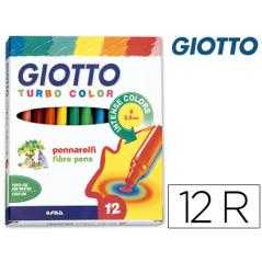 Rotulador giotto turbo color caja de 12 colores lavables con punta bloqueada
