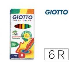 Rotulador giotto turbo color caja de 6 colores lavables con punta bloqueada