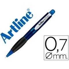 Portaminas artline retráctil sujecion de caucho translucido 0.7 mm -cuerpo azul