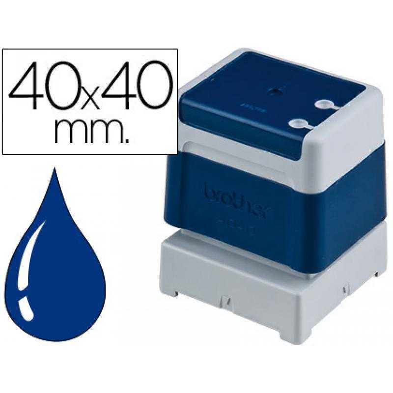 Sello automático brother 40 mm x 40 mm azul