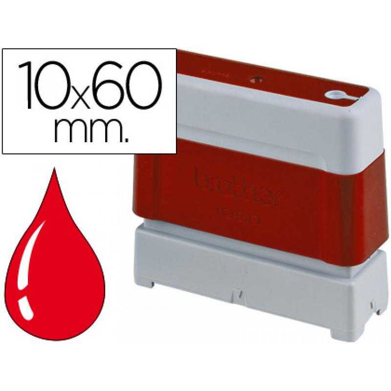 Sello automático brother 10 mm x 60 mm rojo