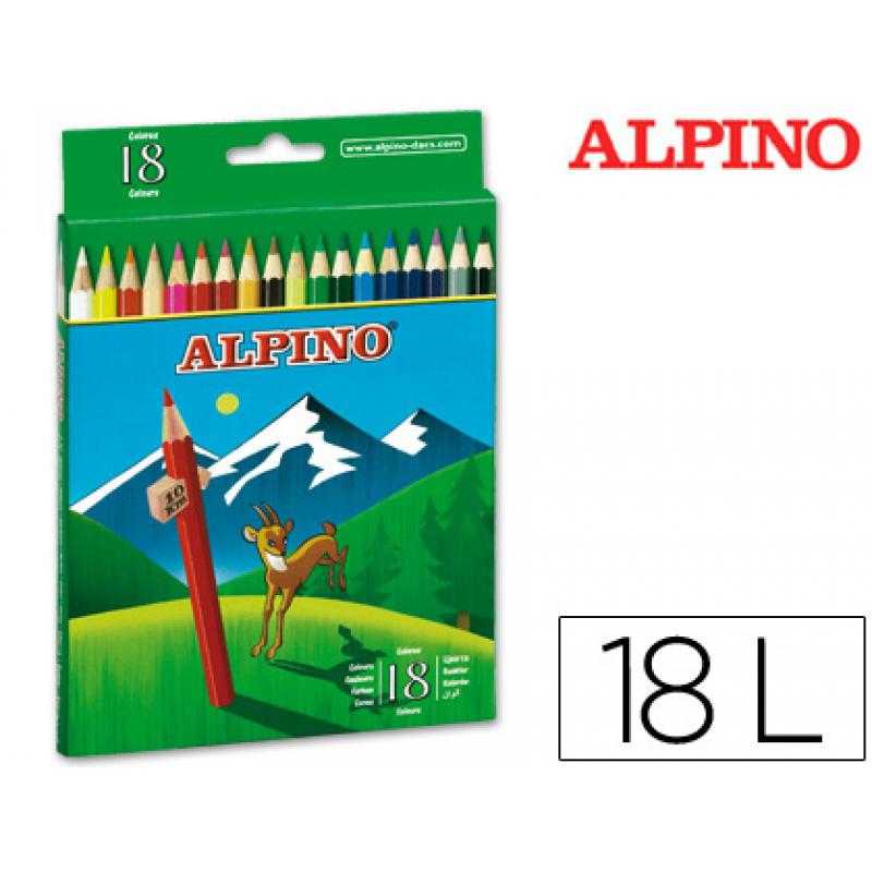 Lápices de colores alpino 656 c/ de 18 colores largos
