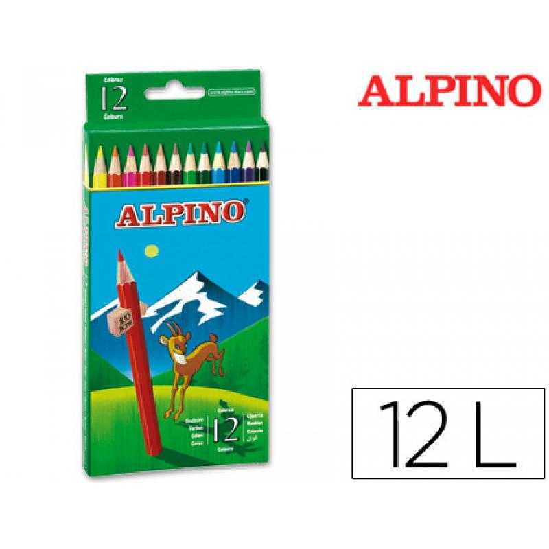 Lápices de colores alpino 654 c/ de 12 colores largos