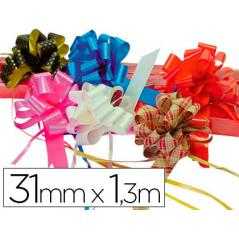 Cinta para hacer lazos rojo 130 cm x 31 mm -unidad