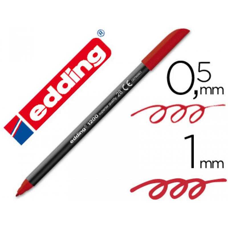 Rotulador edding punta fibra 1200 rojo ingles n.28 -punta redonda 0.5 mm